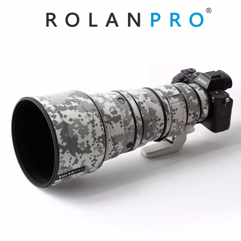 ROLANPRO Pokrowiec na obiektyw do SONY FE 300 mm F2.8 GM OSS Wodoodporny pokrowiec ochronny Kamuflaż Pokrowiec przeciwdeszczowy SEL300F28GM Pokrowiec na broń