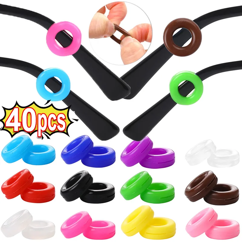 40PCS Transparent Silicone Anti-slip Eyeglass Ear Hooks Round Retainer Holder Elastic Glasses Ear Hook EyeGlasses Accessories