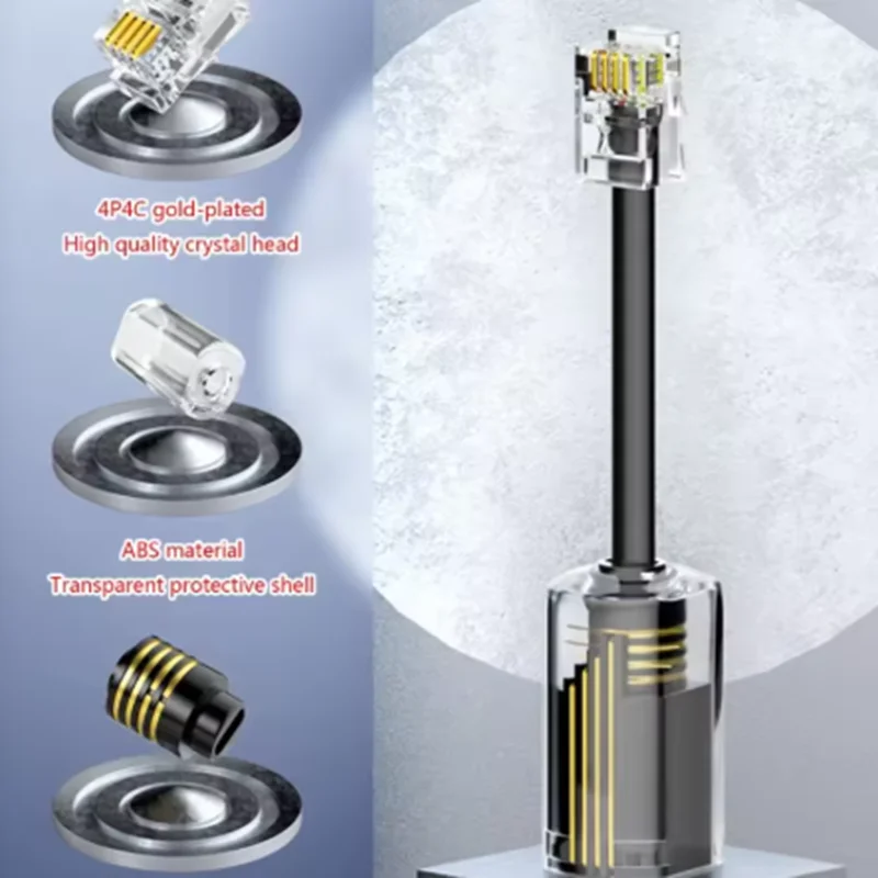 

Кабель для передачи данных RJ11 RJ12 6P6C, штекер-штекер, модульный, прямой, с пин-аутом, для телефонной трубки, удлинительный, голосовой