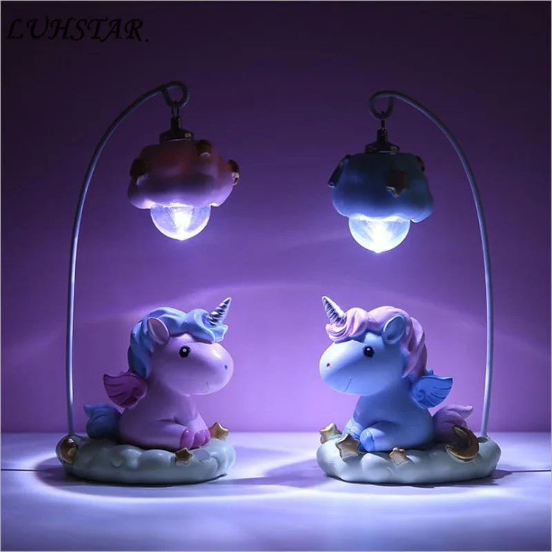 Unicorn Night Light For Children Kid Girl Boy Bedroom Bedside Table Lamp Cute Cartoon Led Night Lighting Decoration Bedside Lamp