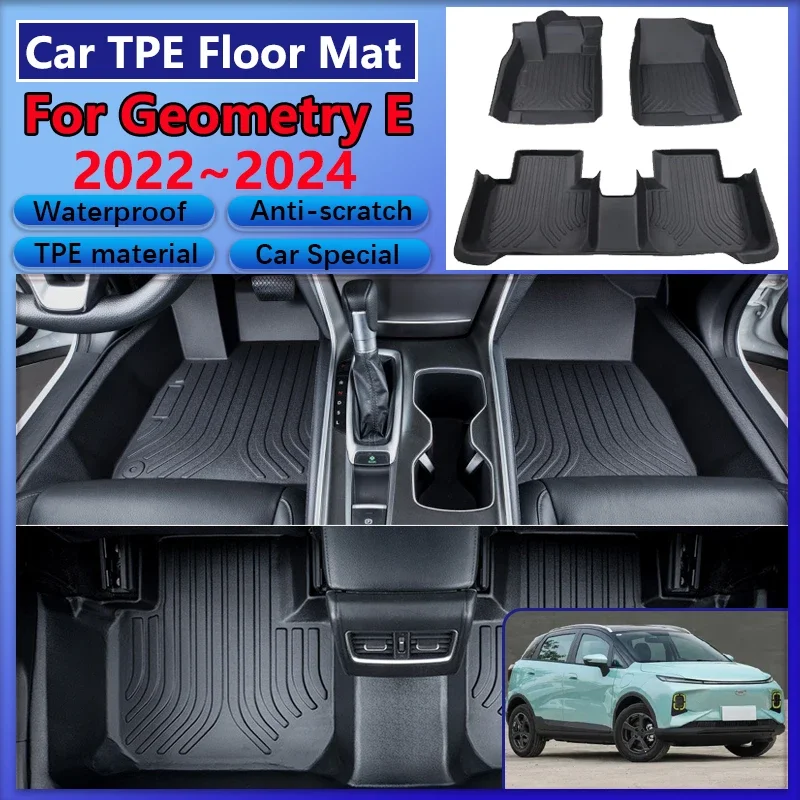 Car Floor Mats For Geometry E 2023 Accesories 2022 2024 Dirt-resistant Mud Carpet Non-slip LHD Full TPE Foot Pad Leather Cushion