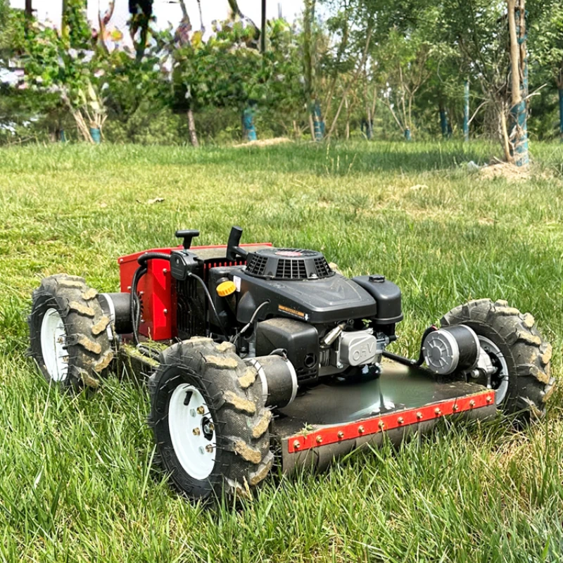 

Wheeled Four-Wheel Drive Wireless Remote Control Mower Oil-Electric Hybrid Orchard Lawn Weeding Machine