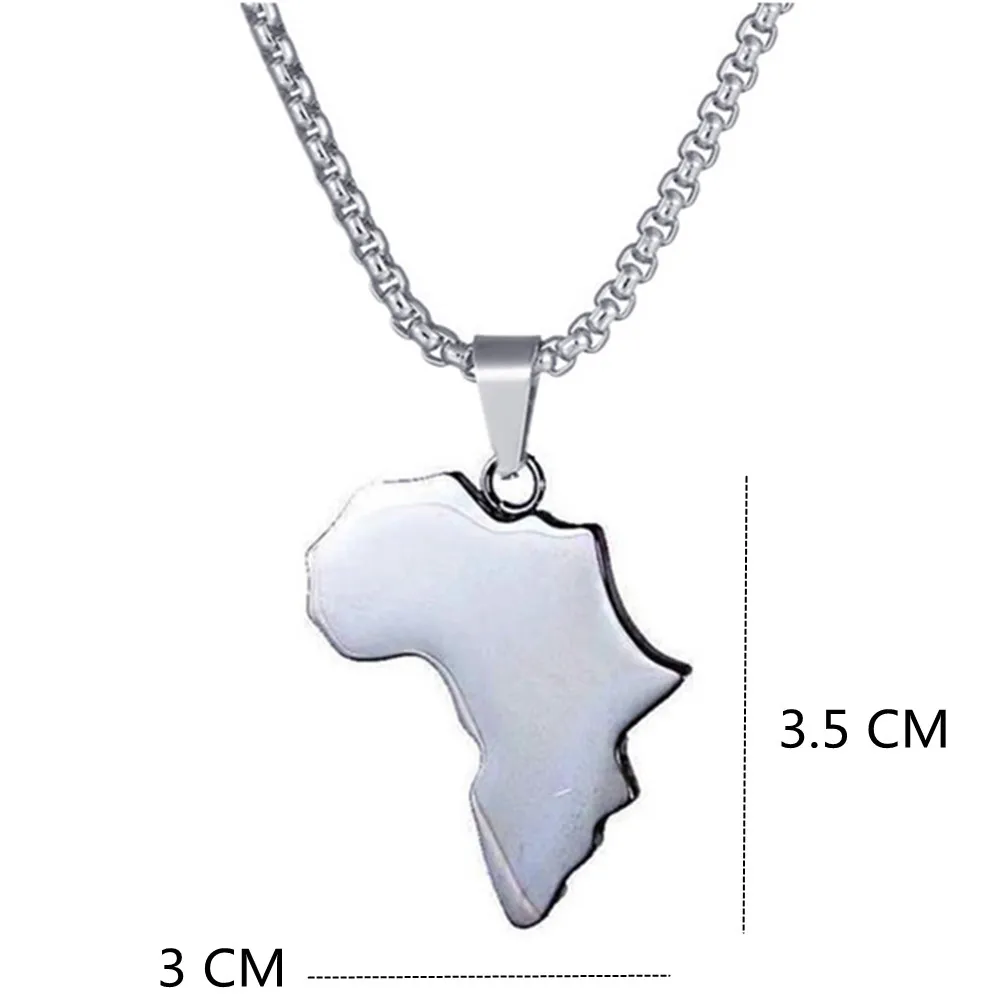 Africa map necklace africa pendant leather twist chain necklace Africa stainless steel africa  necklaces for women men