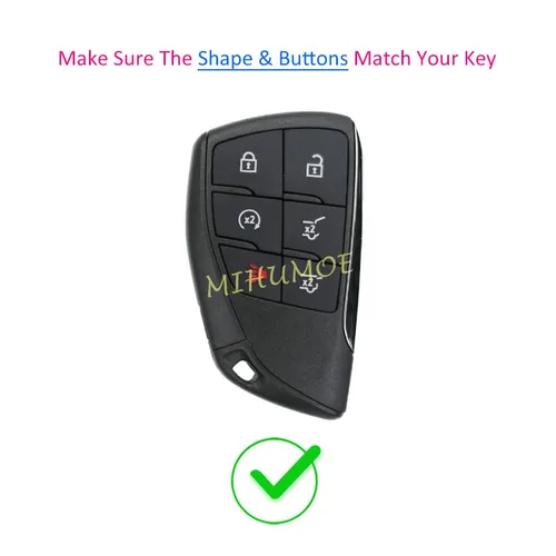 Imagen 2 del producto Para Chevrolet Tahoe Suburban GMC Yukon silicona 6 botones llavero de coche anillo cadena funda protectora 2021 2022 2023 2024 2025