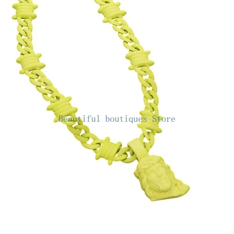U4LF Bold Geometric Charm Pendant Necklace for Men Feature 56cm Wearable Chain Length
