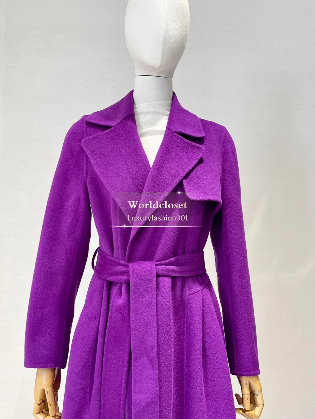 

Women's Retro Trench Style Long Sleeve Lapel Double-faced Wool Coat Jacket 2025 New Autumn Winter