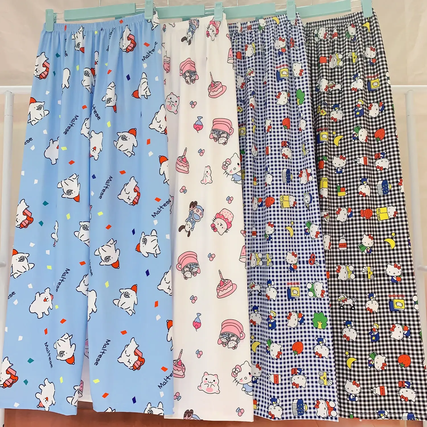 Ins Cartoon Sanrioed Hellokittyed Pajama Pants Walking Pants Japanese Style Kawaii Home Pants Loose Casual Pants Gift Toys