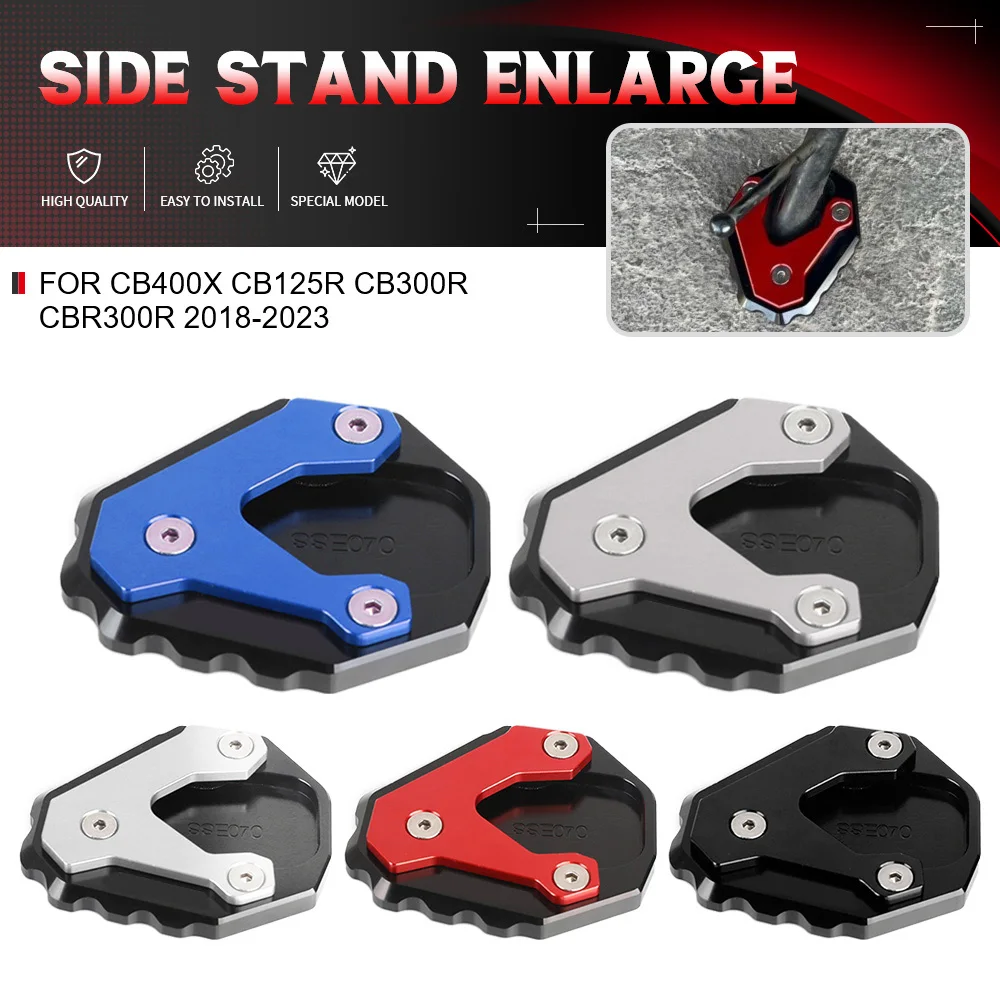 

For HONDA CB650R Neo Sports Cafe CBR300R CBR500R Motorcycle Accessories Kickstand Side Stand Extension Pad Support Plate Enlarge