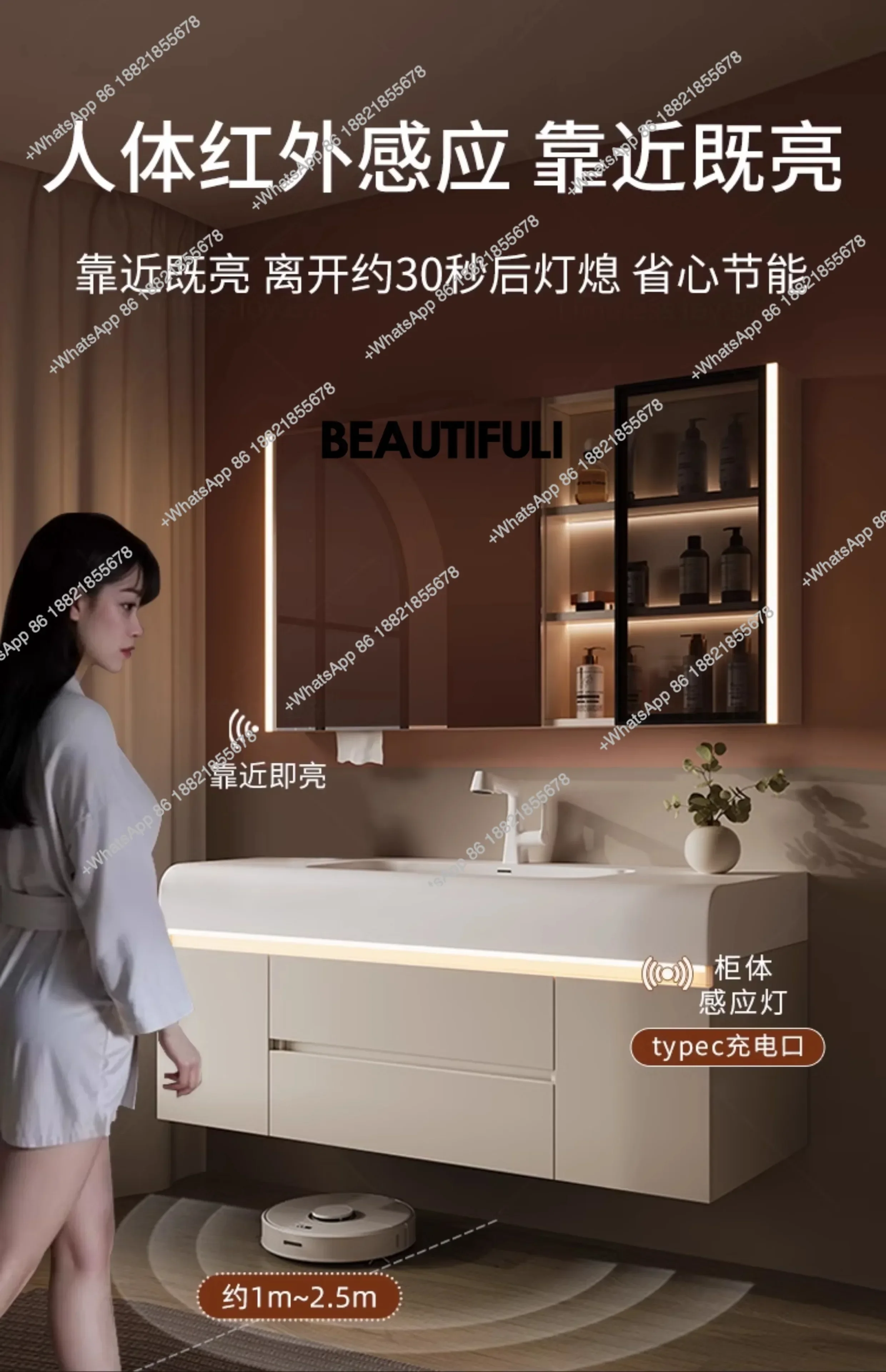 Hot sales Washbasin Toilet Cabinets Vintage Ceramics Storage Mirrors Cabinets Makeup Vanity Muebles Para El Hogar Maderaa Furnit