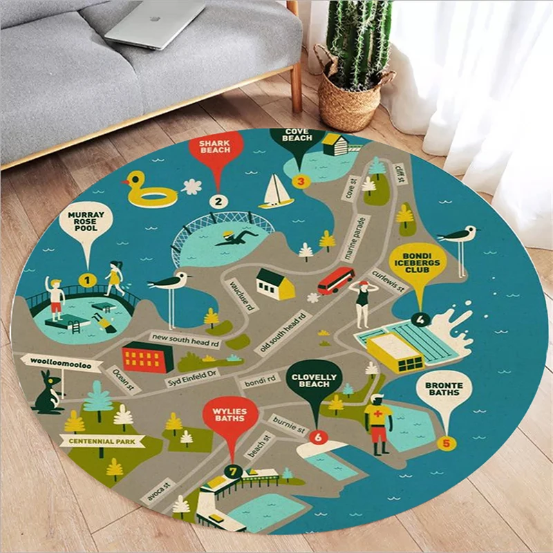 Warm Beige Motivational Study Decorative Floor Mat For Home Office Indoor Positive Quote Cartoon Pattern Stylish Home Decor