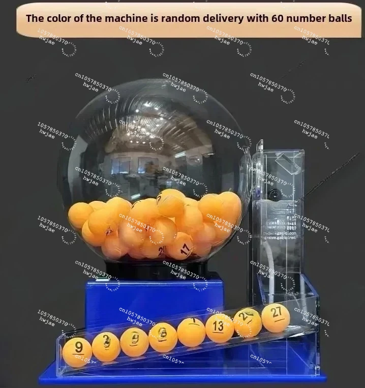 Electric Lottery Ball Machine, Automatic Bingo Balls Machine Cage Fantasy Football Drafts Game Acrylic Lucky Drawing Machine