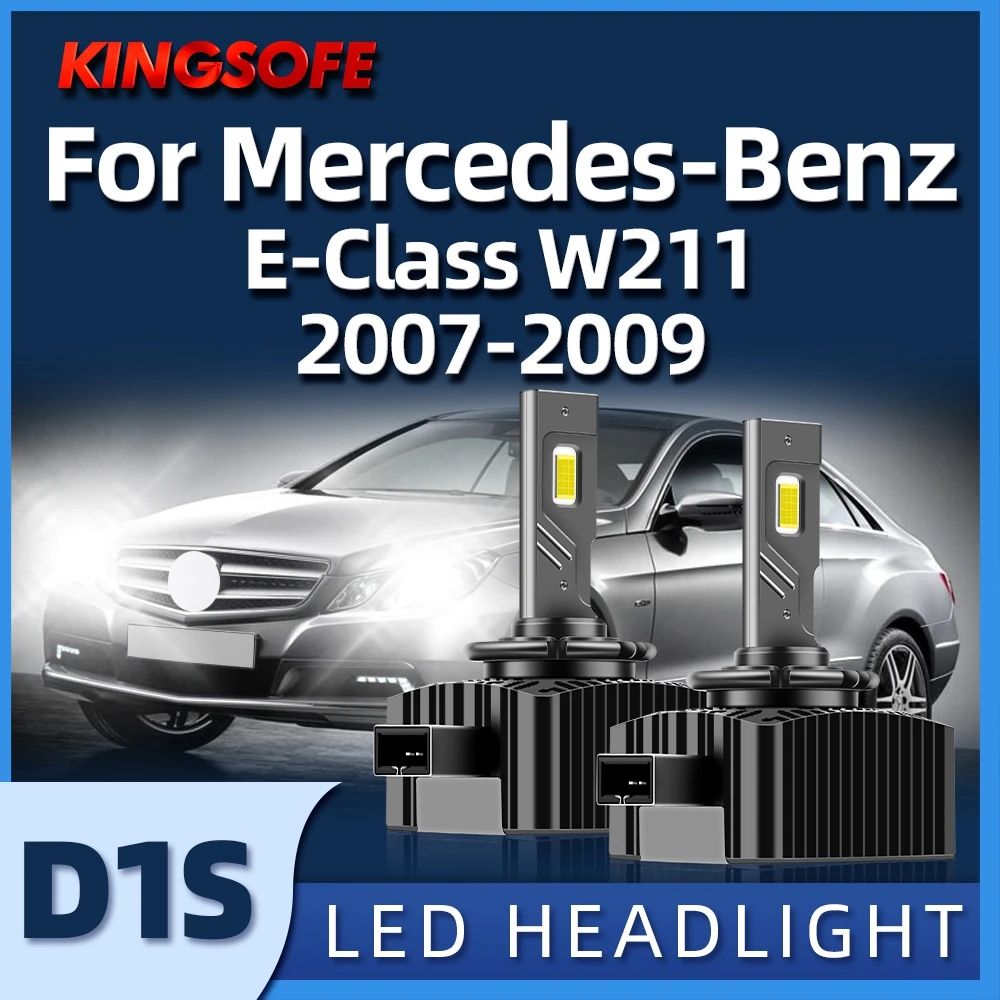 

KINGSOFE 2PCS Car Light D1S Led Headlight 6000K CSP Chip High Low Beam Bulbs Fit For Mercedes-Benz E-Class W211 2007 2008 2009