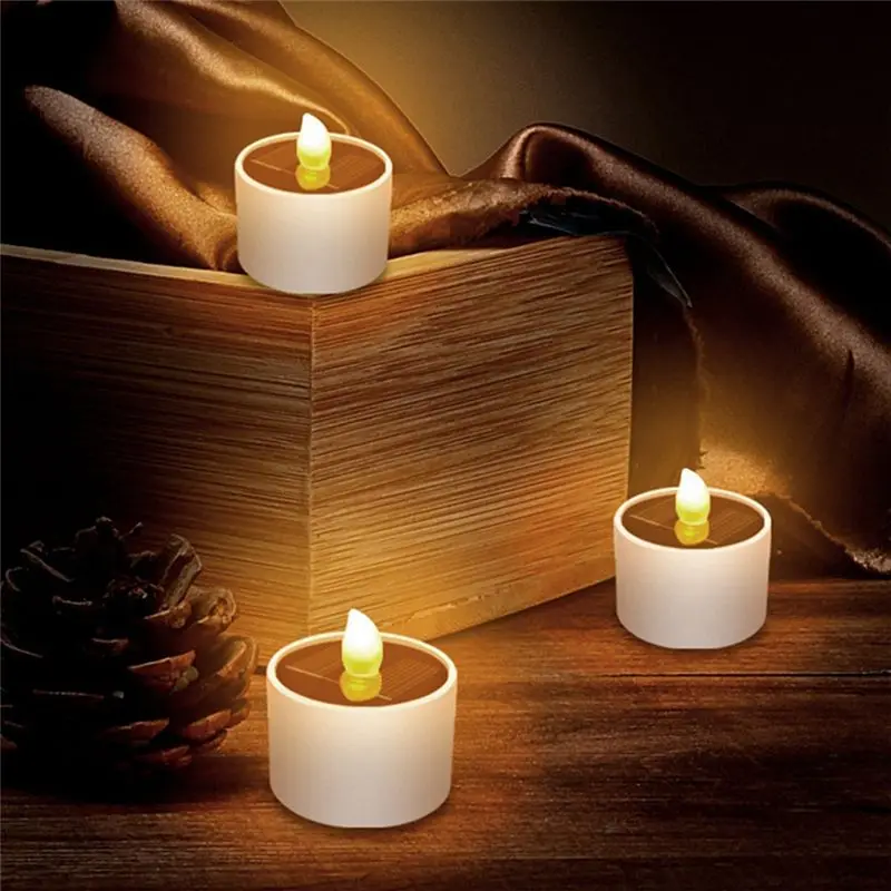 SHGO Solar Candle Light, Outdoor LED Lawn Deck Night Light, Waterproof Garden Solar Tealight, Flameless for Halloween