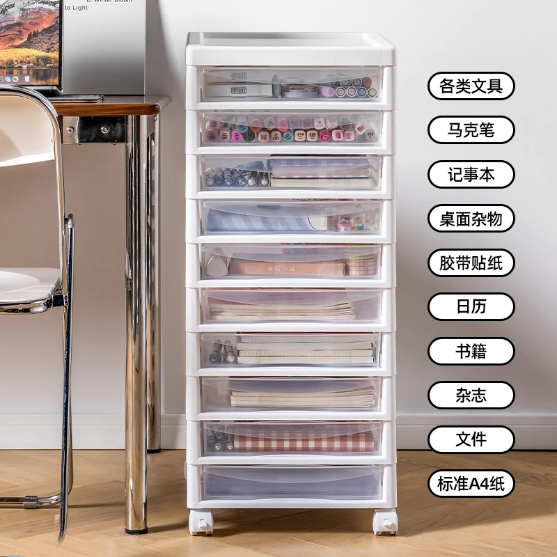 Japanese-style under-desk storage cabinet, drawer-style office file box, stationery, locker
