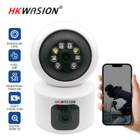 camhi 2MP Wifi IP Video License Camera, Wireless Indoor Wifi Camera with Police Light Alarm, C Dual Lens, Dual Screen Baby Mo