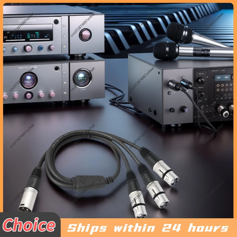 3Pin XLR Splitter Foil+Braided Shielded Audio Cable Adaptor Lightweight Balanced XLR Mic Cord for Mixer Microphone Amplifier