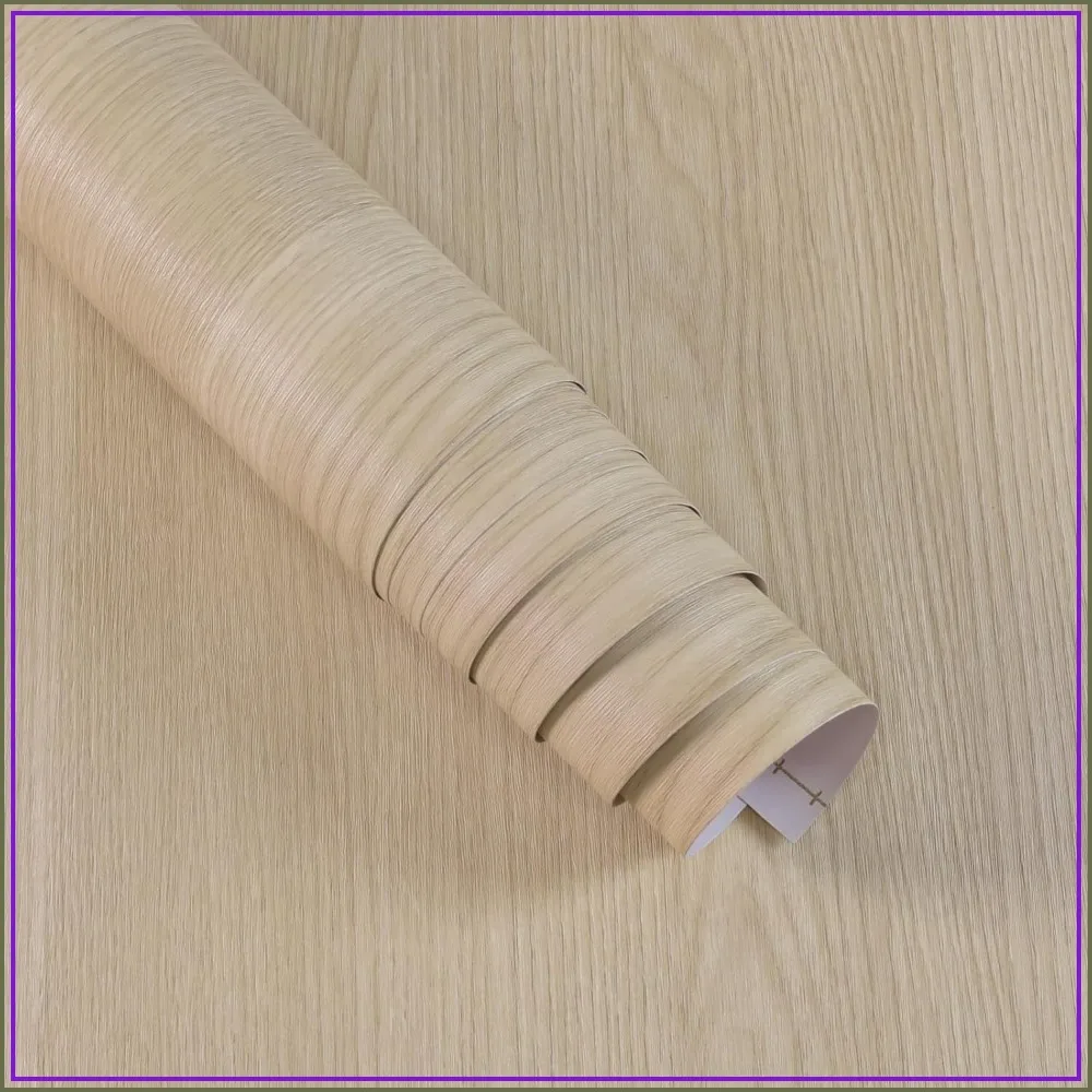 

15.7"x196" Beige Wood Grain Peel and Stick Wallpaper, Removable Self Adhesive Vinyl for Bedroom Kitchen Desk