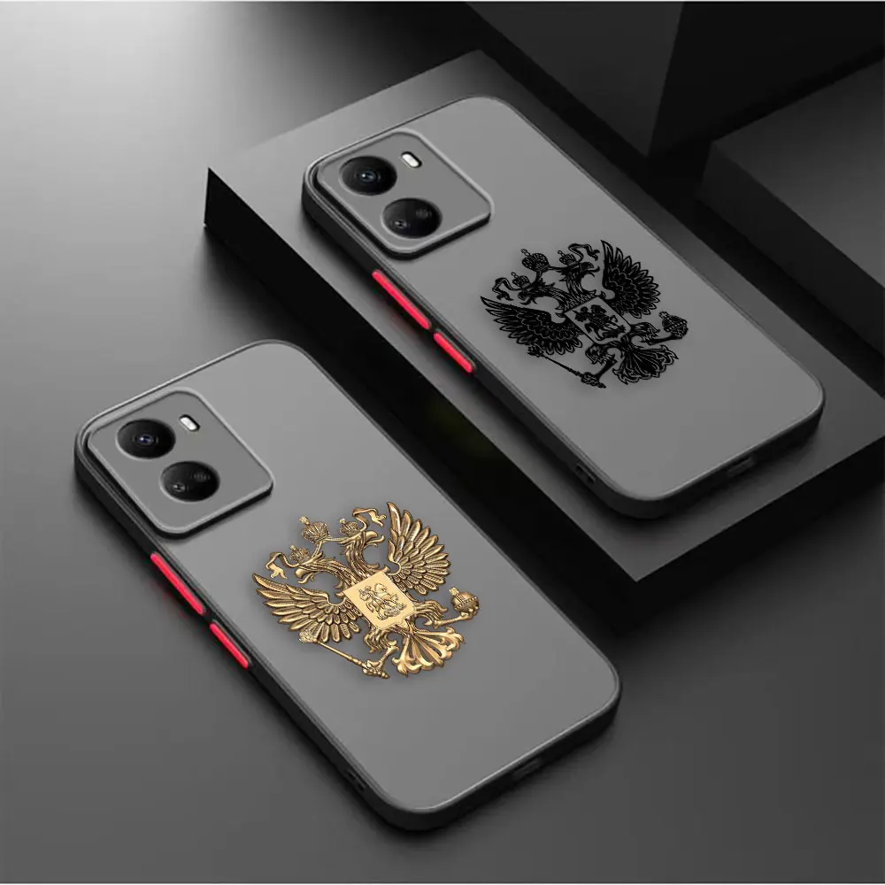 Two-headed Birds Russian Flags Emblem Matte Phone Case for Huawei NOVA Y70 10 9 8SE 8 7SE 7I 6 5I 5 4 3I 4G 5G Case Funda Shell