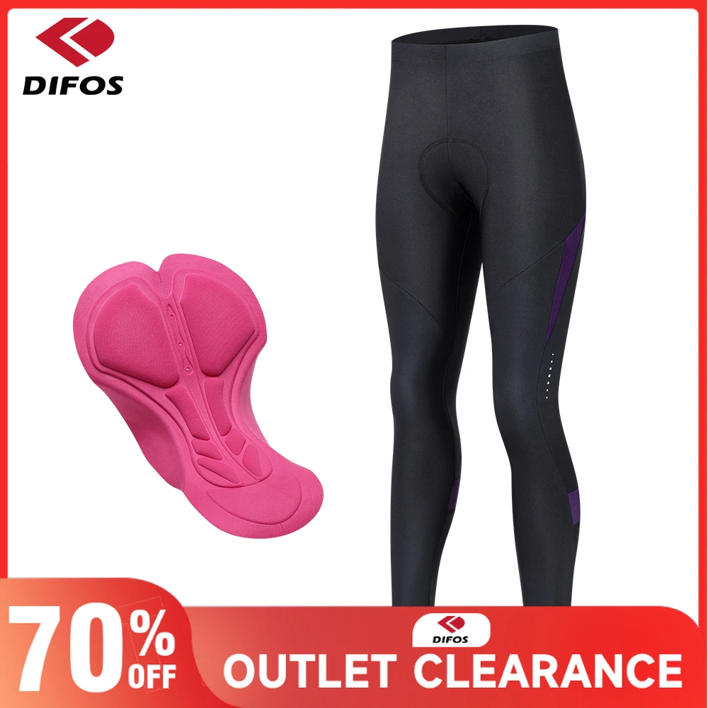 

Difos Women's Elastic Fleece Pants Winter Thermal Bicycle Sports Pants Outdoor Reflective Warmer Padded MTB Road Riding Trousers