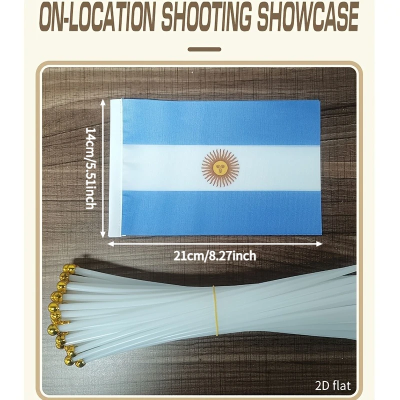 2D FLAT 5/15/30pcs Argentina Pennant Flags Small Flags- 5.51 X 8.27inch Polyester String Flags