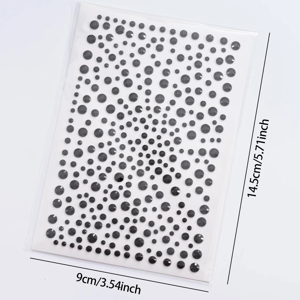 1 foglio di gioielli con gemme per il viso con diamanti neri, adesivi autoadesivi per ombretti, occhi, body art, strass, tatuaggio, decorazione per il trucco del partito
