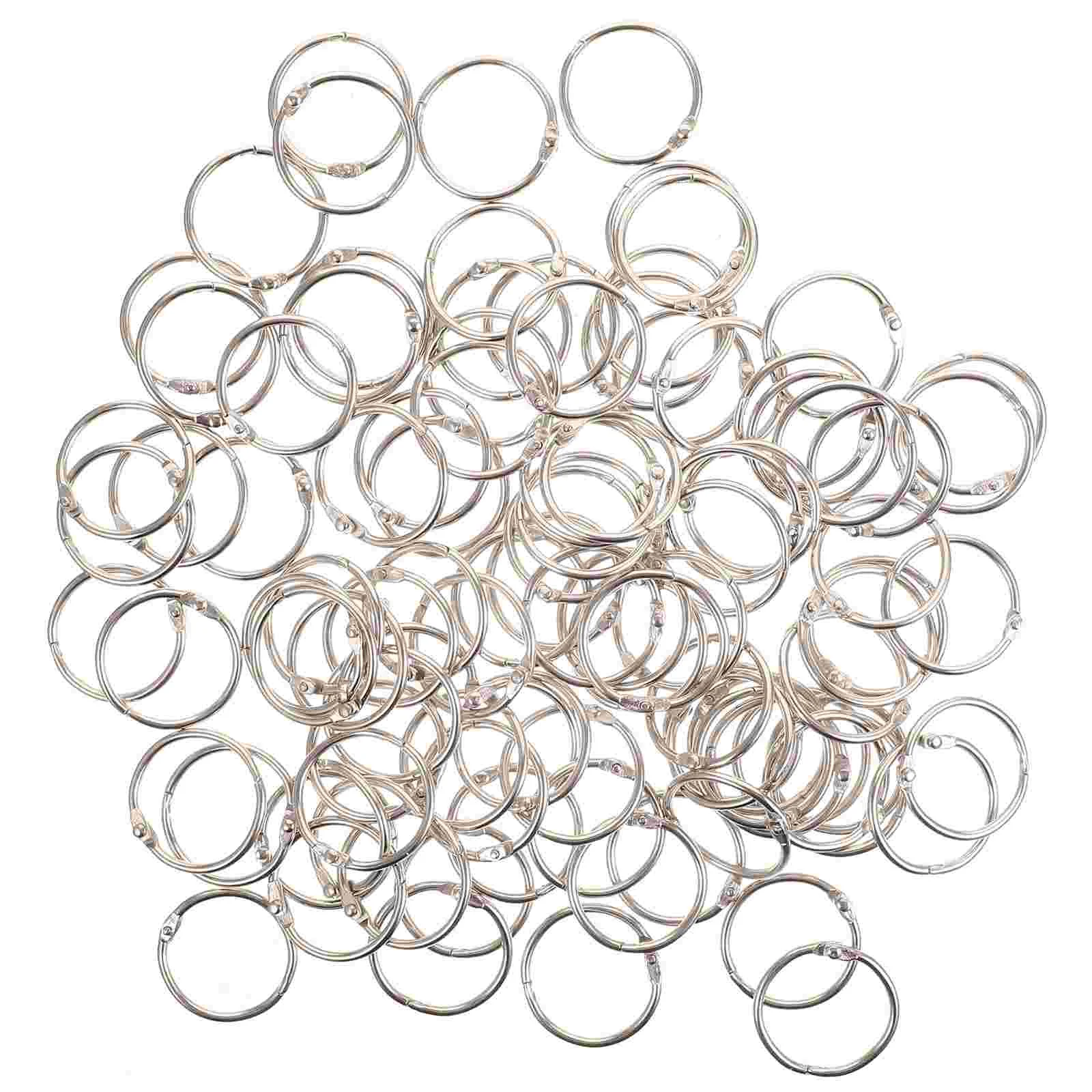 

100 Pcs Hoop Ring Key Wear-resistant Paper Loose Leaf Album Rings Metal Compact Multi-function