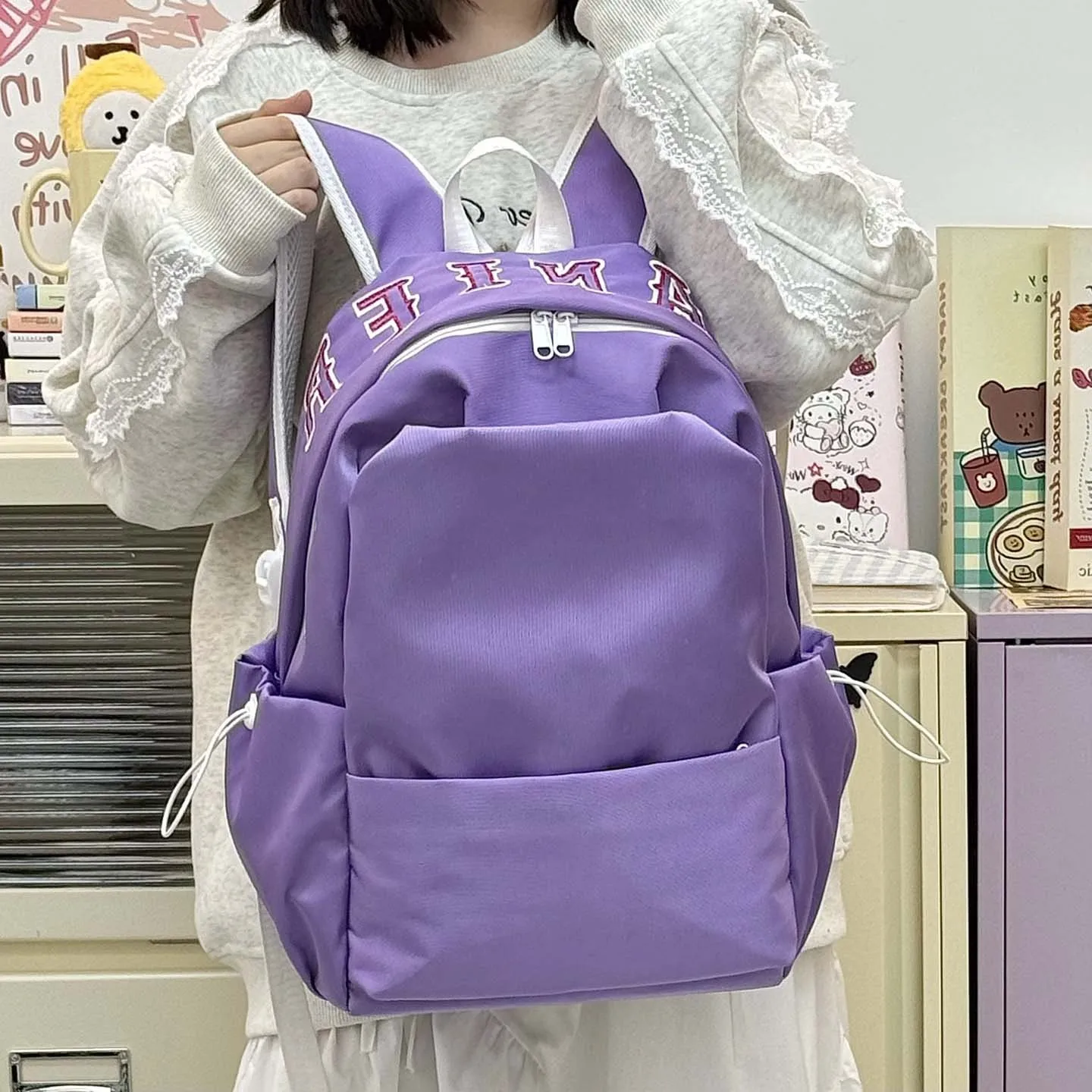 large-capacity-school-bag-women's-backpack-casual-lazy-style-primary-school-students-bag-high-aesthetic-value-ins-forest-system
