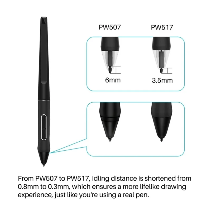 

PW517 Digital Pen Ergonomic Touch Stylus Tablet Drawing Pen For HUION Kamvas13 22 12 GS1562/GS1161/GS2201/GT2202 GS1331
