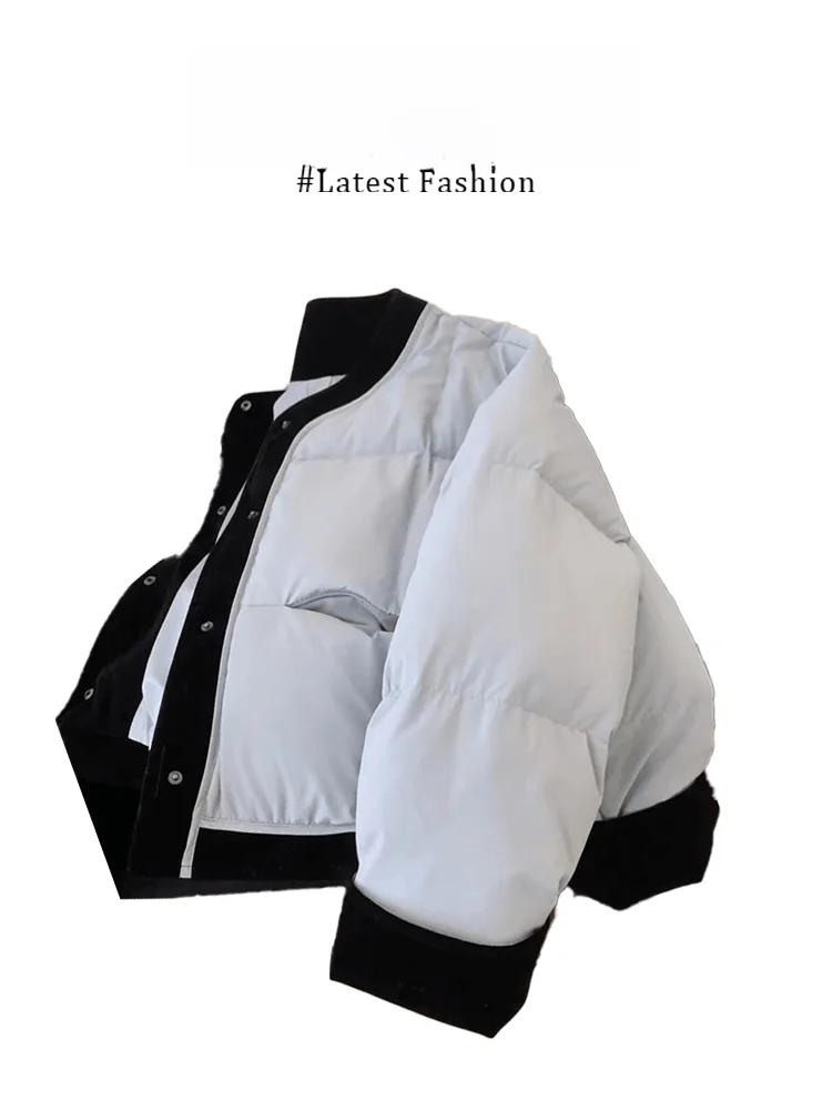 

Женская утепленная хлопковая куртка Parkyeon в корейском стиле, свободного кроя, с круглым вырезом, в стиле пэчворк, с длинными рукавами