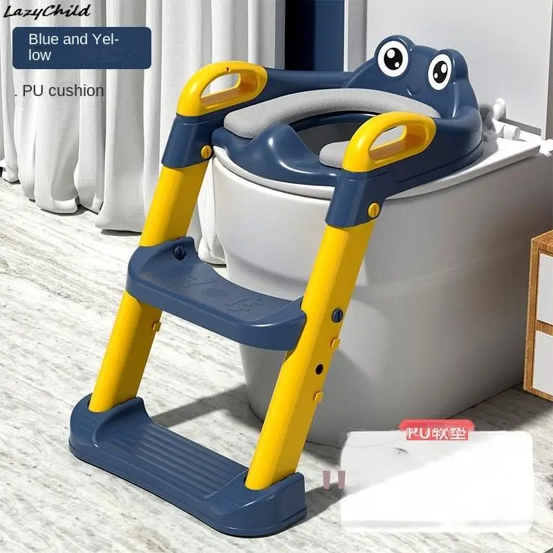 Collapsible Children\'s Toilet Ring Baby Independent Toileting Step Toilet Aids Toilet Ladder Baby Folding Potty Ladder Pvc Pu