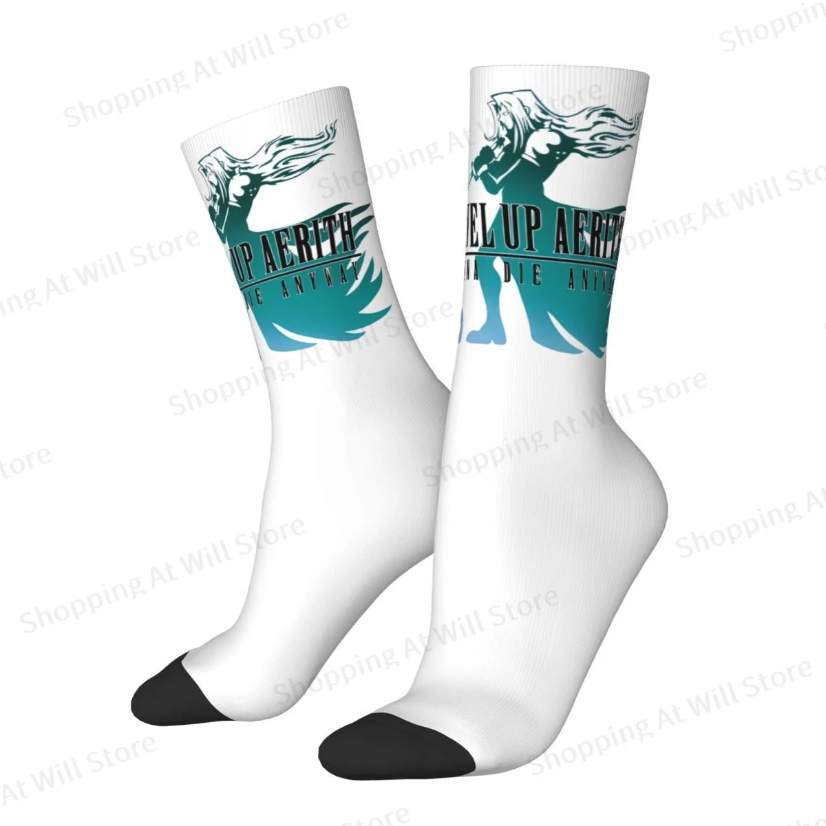 Final Fantasy Dont Level Up Aerith Men Women Happy Socks Cycling Novelty Spring Summer Autumn Winter Stockings Gift