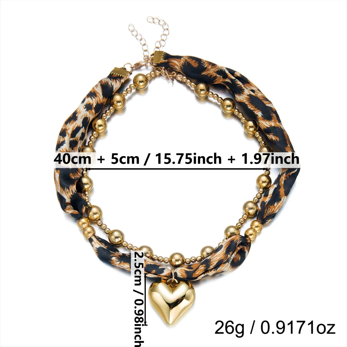 Y2K Sweet Cool Style Halskette mit Leopardenmuster und unregelmäßigem großem Herzanhänger für Damen und Herren, Liebesherz, Ins-Ästhetik-Schmuck – Detail 30