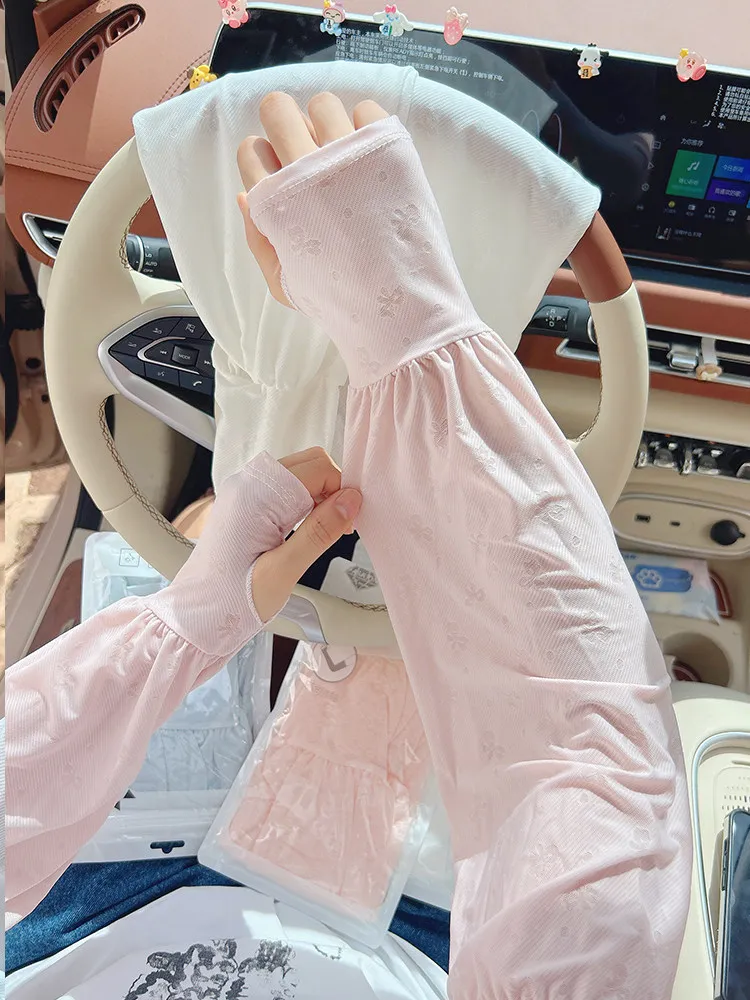 New Lace Ice Sleeve Covers Men Women Summer Sun Protection Sleeve Covers Thin Loose Driving Cycling Protection Arm Guards
