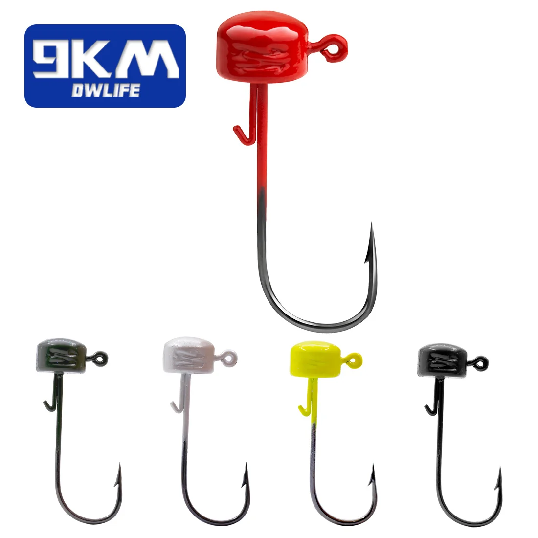 9KM Ned Rig Jighead Fishing Jig Heads Hooks 5pcs Weedless Shroom-Shaped Weight Head for Crappie Bass Fishing Lure Freshwater