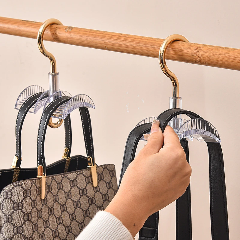 360° Rotating Bag Hook Multifunctional Bag Scarves Hanger Wardrobe Coat Rack No Drilling Required Home Storage Hangers