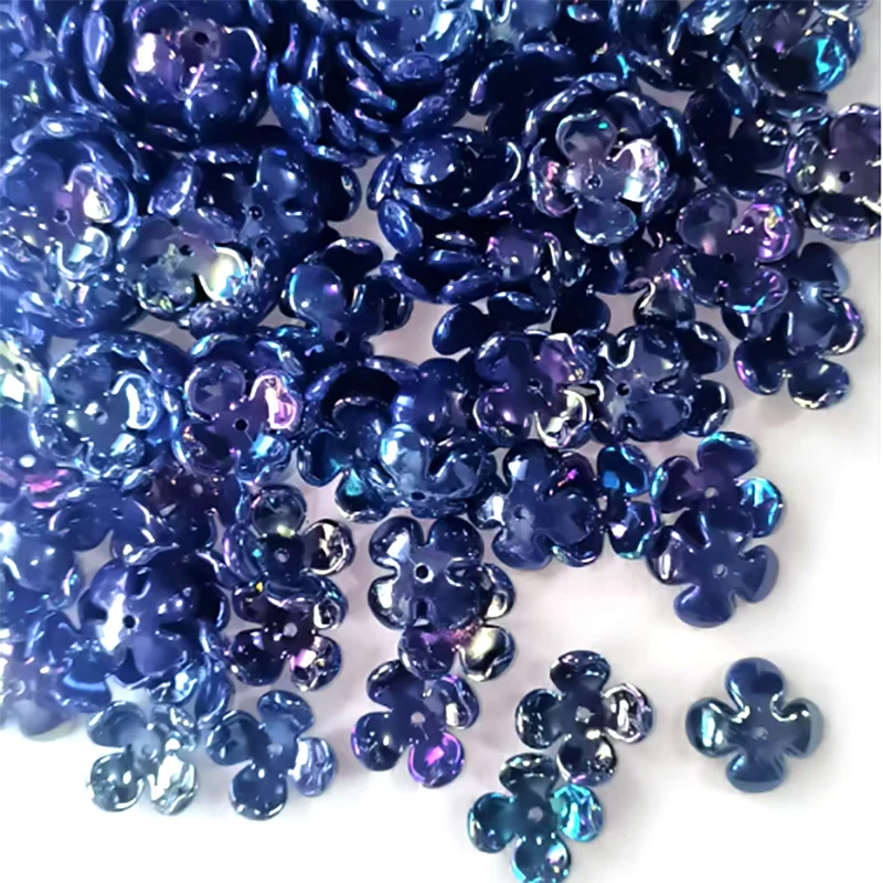 

50/100Pcs 14mm Four Petals Flower AB Color Acrylic Beads Loose Spacer Beads For Bracelet & Necklaces Handcrafted Accessories