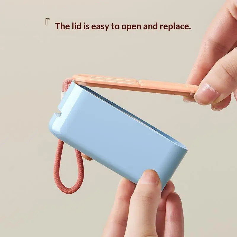 Portable Automatic Dental Floss Pick Storage Box Floss Container With Lanyard For Travel Home Outdoor Daily Oral Care