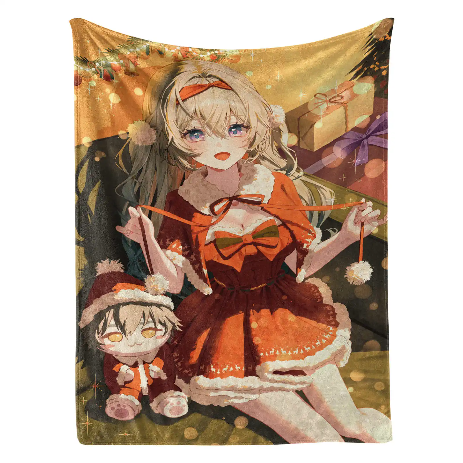 Genshin Impact Furina Flannel Throw Blanket Warm Quilt for Winter Foldable Beach 4