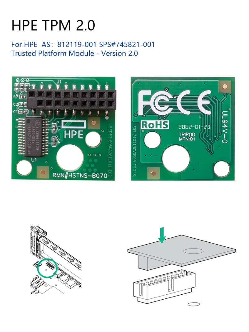 

Модуль безопасности TPM2.0 Плата HP TPM 812119-001 745821-001