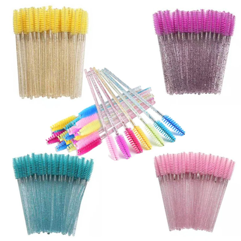 100 piezas de cepillos para extensiones de pestañas, varitas para cejas y pestañas, aplicadores, cepillos espiral, set de cosméticos para extensiones, herramientas de maquillaje 6