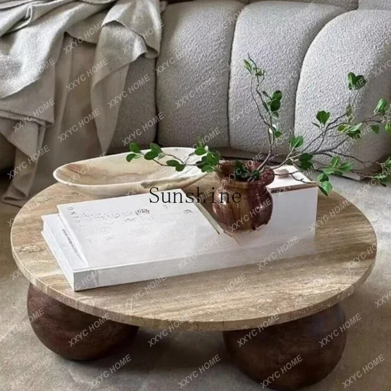 Medieval coffee table Nordic mix and match low table round ball marble  FT