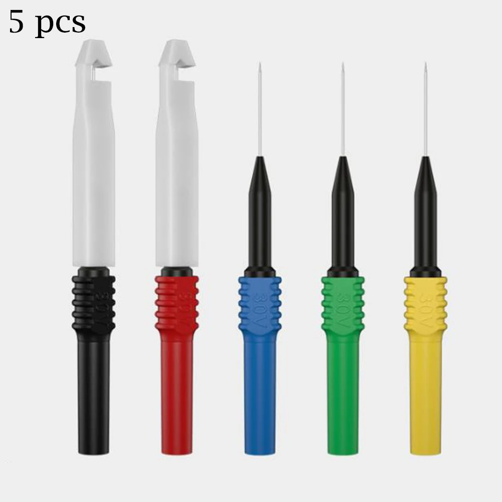 Tools Test Probe Multimeter 30-60V 30A 4mm 5PCS Head Needle Insulated Low Frequency Nondestructive Probe Set Probe