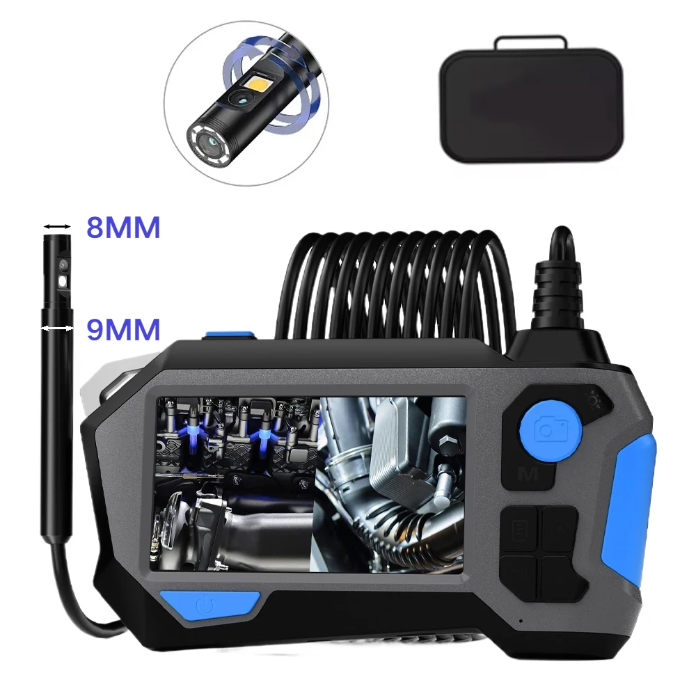 

4.5'' IPS Screen Industrial Endoscope 360° Auto Rotation Camera with 9MM Dual Lens And 32GB Memory card For Car Engine Inspect