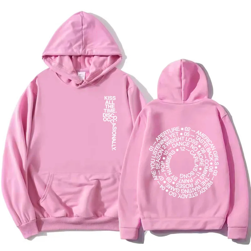 Harry Styles KUSSEN HETEELDIGENDE TITELS. DISCO, AF EN AF WANNEER. Hoodies Album Design Grafische print Sweatshirts Dameskleding Fleece Hoodie