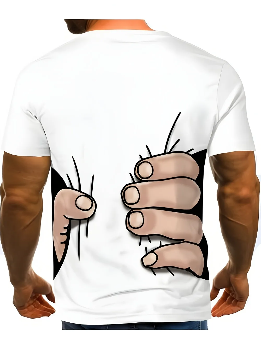 Harajuku Funny Cartoon Grip Pattern 3D Print Sport Quick-drying Breatha Men T-shirt Outdoor Fashion Casual Parent-Child Clothing
