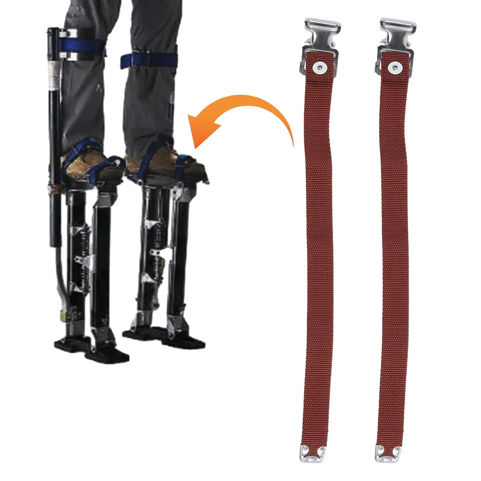 

2 Pieces Drywall Stilts Leg Band Straps Stilts Accessories Universal Red Convenient Replacement for Clown Performance Men