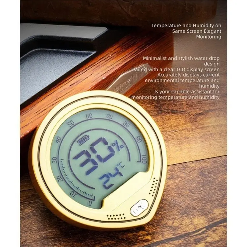 ABMH-Digital For Cigar Humidity Monitor, High Precision Temperature& Humidity Meter Hygrometer For Cigar Humidors