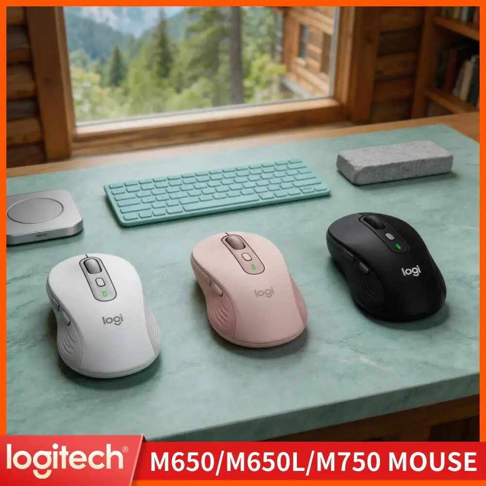 Logitech M650 Signature Mouse Wireless High Precision Tracking Dual Connectivity Tech Noise Suppressed Click For Desktop Laptop