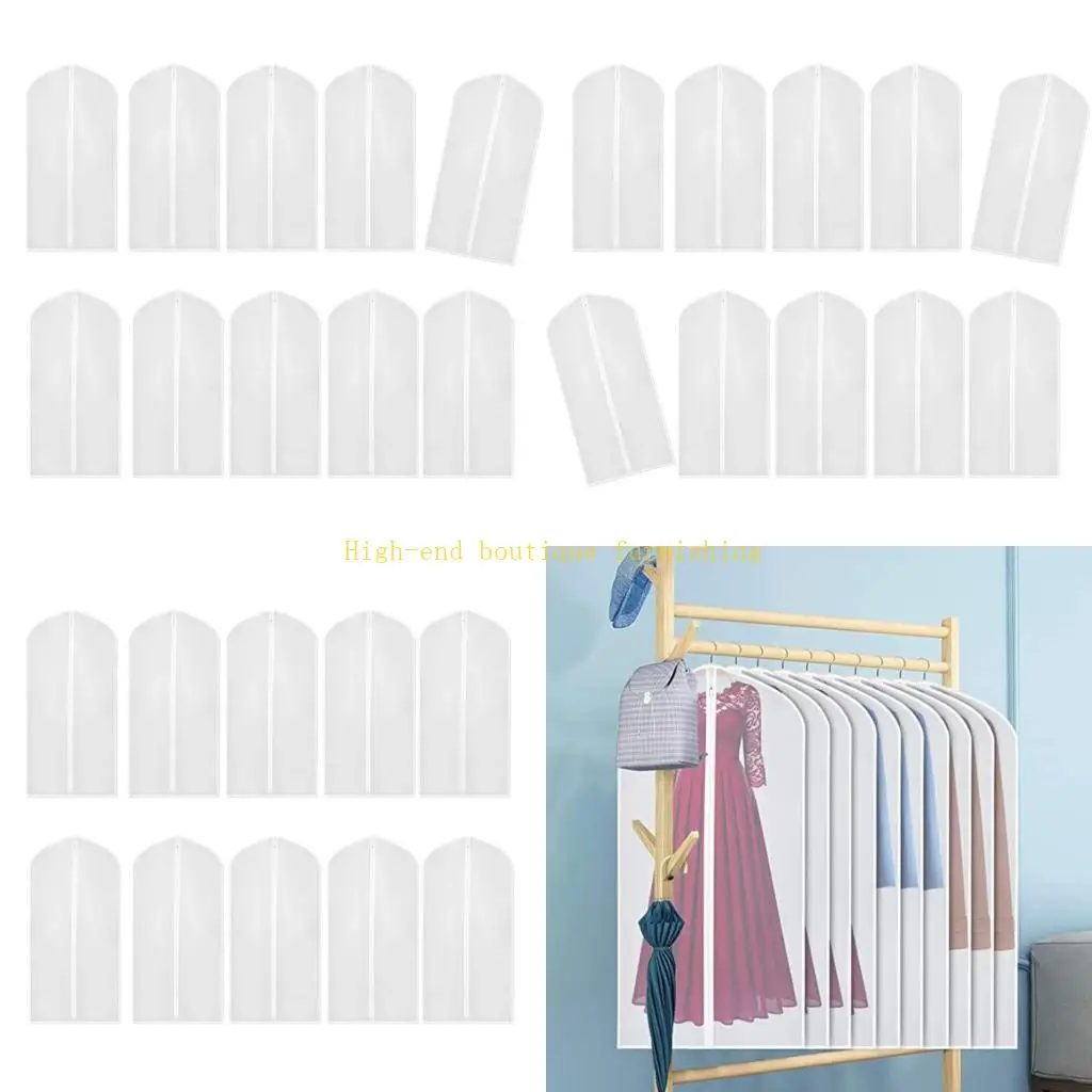 L9NB Bolsas para ropa impermeables y a prueba polvo, con cremallera, para organizar trajes, abrigos y vestidos, 10 piezas