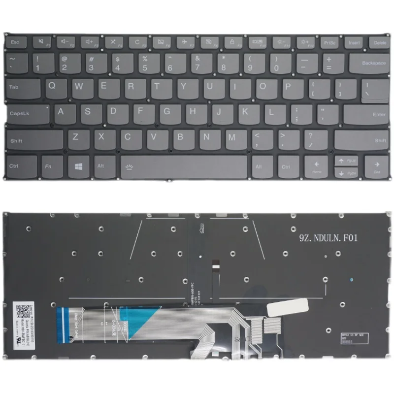 New For Lenovo ThinkBook 13s-IWL 13s-IML 14s-IWL 14-IML 14-IIL Keyboard Backlit US Gray